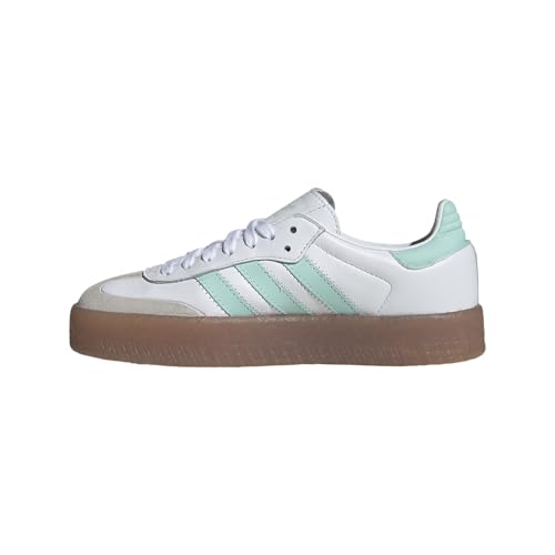 adidas FTWWHT/CLEMIN/Goldmt Unisex SAMBAE J FTWR whiteClear Mint/Gold met. 4.5 US, Wide Little_Kid