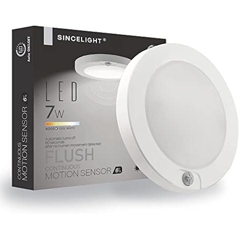 SINCELIGHT Iluminación de techo LED con sensor de movimiento PIR Cover