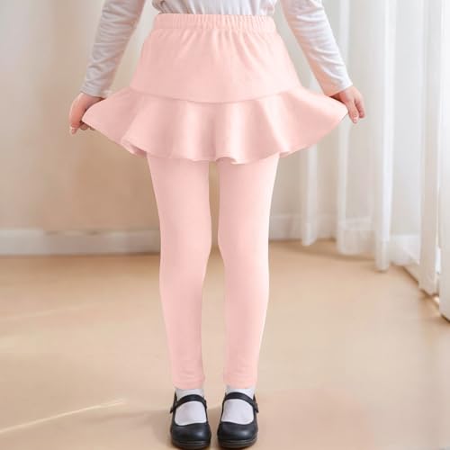 Girls Fleece Lined Leggings with Skirts Kids School Tutu Winter Warm Athletic Stretchy Thick Thermal Tights Pants2