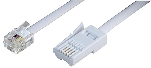 Pro Signal PSG04199 RJ11 to BT Plug (431A) Extension Lead, White, 10m