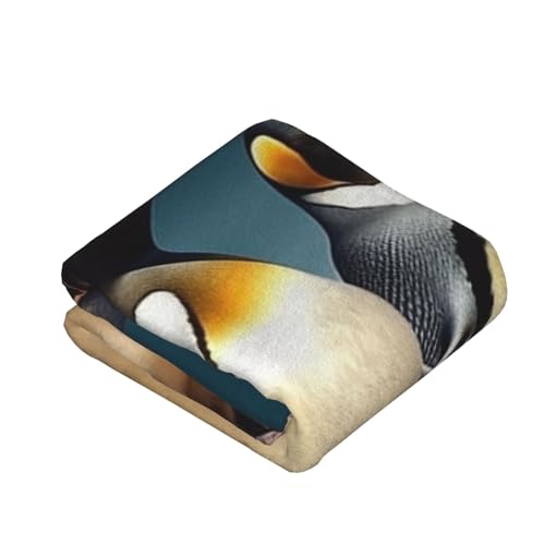 Couverture flanelle pingouin douce et élégante pour lit