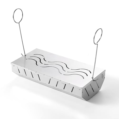 Cajas para ahumar para barbacoa, 2 cajas para ahumar carne de acero inoxidable con tapa abatible, mejora el sabor de la parrilla para los amantes de la barbacoa con accesorios para barbacoas - imagen 3