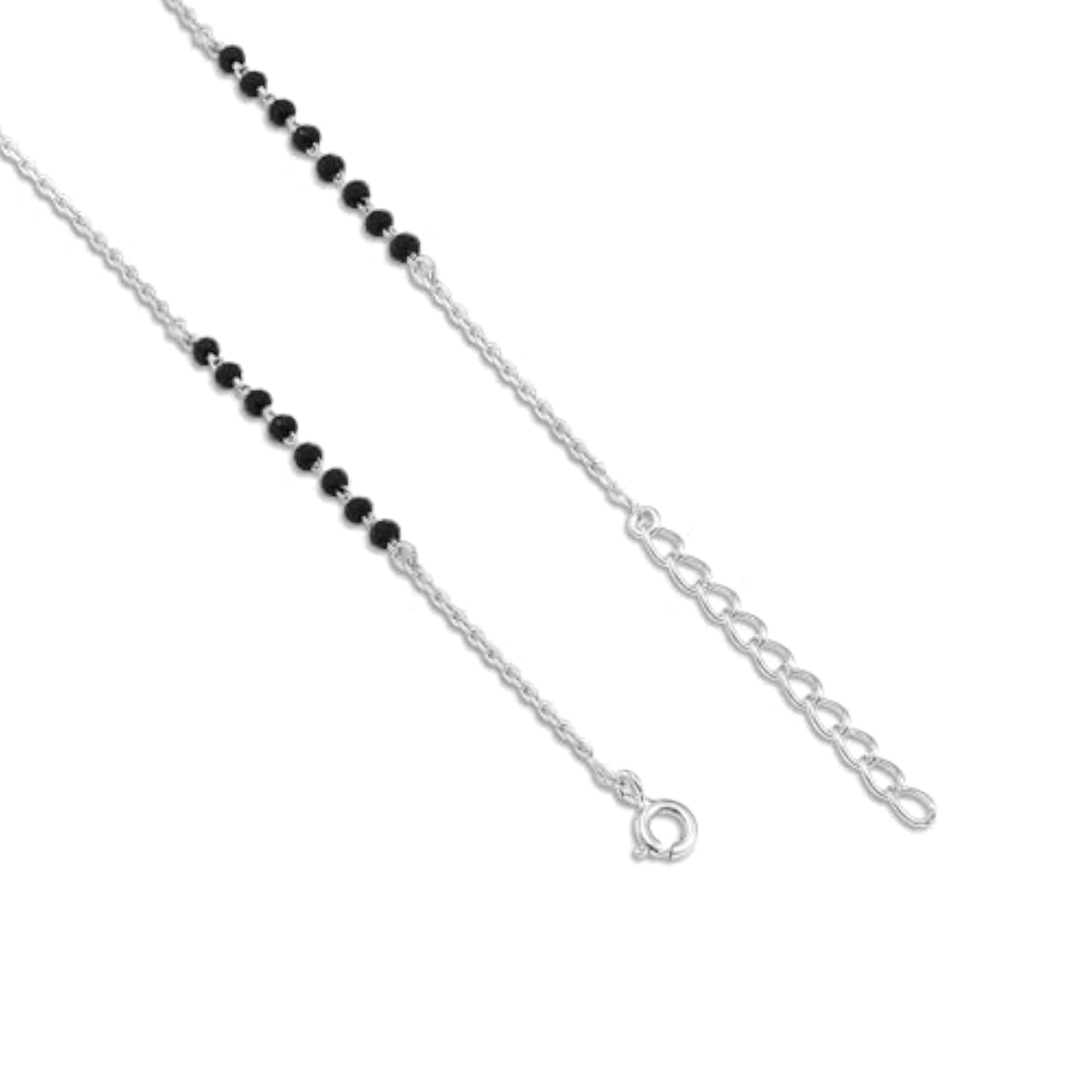925 Sterling Silver CZ Floral Mangalsutra, Elegant Design