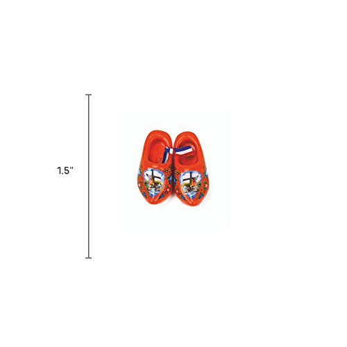 Imán de zapatos de madera naranja con molino de viento 1.5" miniatura 2