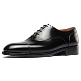 [フォクスセンス] ビジネスシューズ 革靴 メンズ ドレスシューズ 本革 ストレートチップ 高級紳士靴 内羽根 フォーマル 軽量 通勤 最高級イタリア産の天然牛革 ブラック 26.0cm T012-01