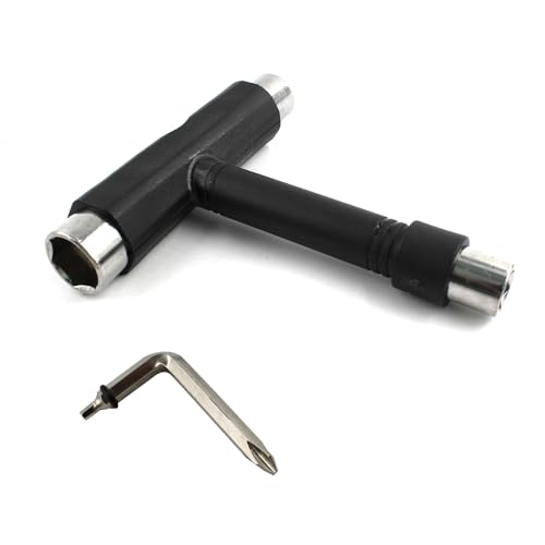 esahpss 1 herramienta portátil multifunción, herramienta de monopatín negra de 14-13-9,7 mm con una llave hexagonal en forma de L