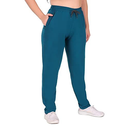 Image of CUPID Women's Cotton Track Pants Regular Fit Lounge Wear Gym Joggers Sports Trouser Night Pants for Ladies