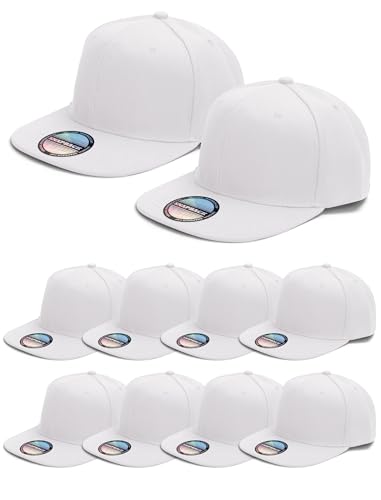 Image of 10 Pack Blank Snapback Hats for Men Flat Brim Hats Baseball Caps Bulk
