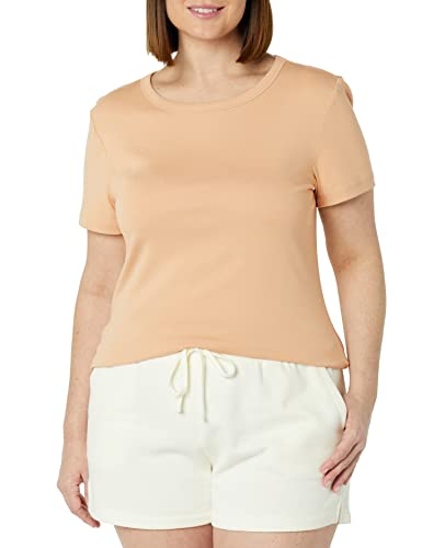 Image of Amazon Essentials Women's Slim-Fit Short-Sleeve Crewneck T-Shirt, Pack of 2