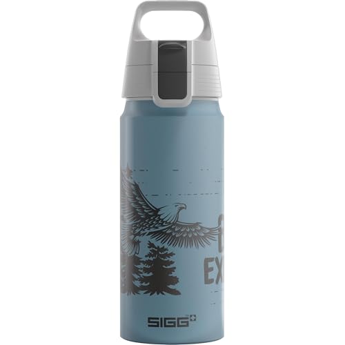 SIGG WMB One Brave Eagle Kinder Trinkflasche (0.6 L), schadstofffreie und auslaufsichere Kinderflasche, federleichte Wasserflasche aus Aluminium