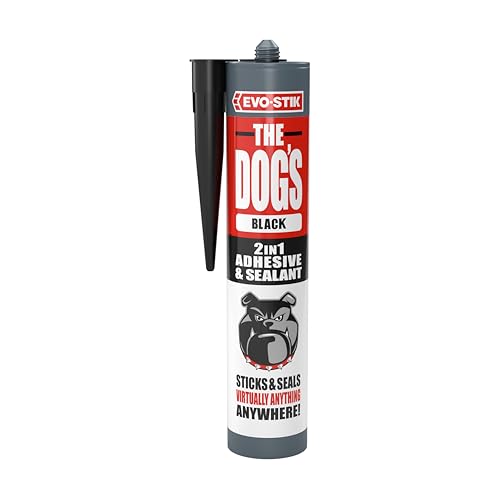 EVO-STIK THE DOGS Adhesive & Sealant Black - 290ml - Solvent Free - High Strength - Multi-purpose and Waterproof