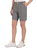 Little Donkey Andy Women’s 8 Inch Inseam Shorts for Golf Hiking Casual Travel with Pockets Gray M