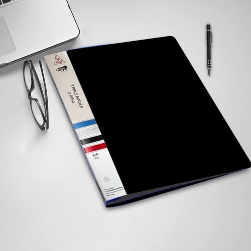 Image of 2D Ring File|Your's Favourite Ring Binder File for Documents,Projects & Certificates, 2D A4 Size Tough & Durable A4 Size Ring Binder Box (Black, Pack of 4)