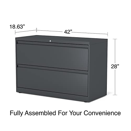 Lorell 2-Drawer Lateral File, Charcoal, 42 By 18-5/8 By 28-1/8-Inch #TOP2