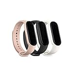 Pulseira para Mi Band 5 Xiaomi (Rosa, Preto e Branco) Kit com 3 unidades
