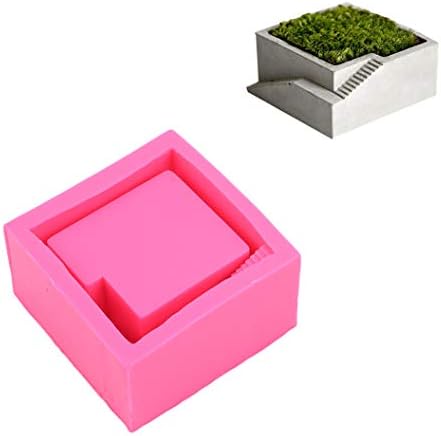 LZIYAN Mold Square Staircase Silicone Flower Pot Silicone Mold Plant Cactus Succulents Concrete Pot Mold Tool