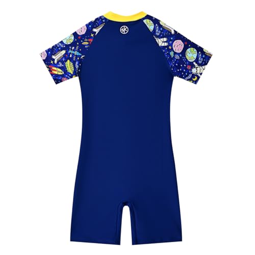 Image of karrack Girls and Boys One Piece Rash Guard Swimsuit Kid Water Sport Short Swimsuit UPF 50+ Sun Protection Bathing Suits