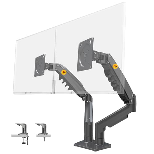 NB North Bayou Dual Desk Stand with Full Motion Rotation System for 2 17-27 Inch Monitors with Load Capacity (2K to 9K) Per Monitor Arm F160 (Black)