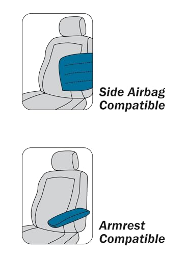 Image of Eurow Universal Fit Wetsuit Vehicle Seat Covers, Water Repellent SCR Material, Protects Seats from Spills, Sweat & Wear, Cinch-Fit, Airbag Compatible, Front Pocket for Storage, 2-Pack