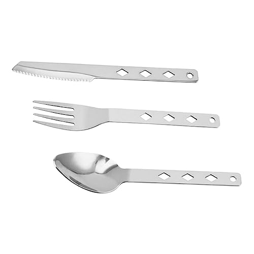 Abaodam 1Set Stainless Steel Folding Cutlery Portable Travel Utensils for Camping Hiking Picnic Outdoor Activities Durable Reusable Tableware for Convenient Dining