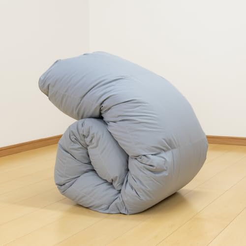 ちょうどいい本掛けタイプの羽毛布団ライトグレー シングル 羽毛量1.2kg