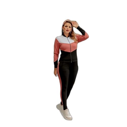 Conjunto Feminino Inverno Calça e Blusa Manga Longa frio (G, Goiaba)