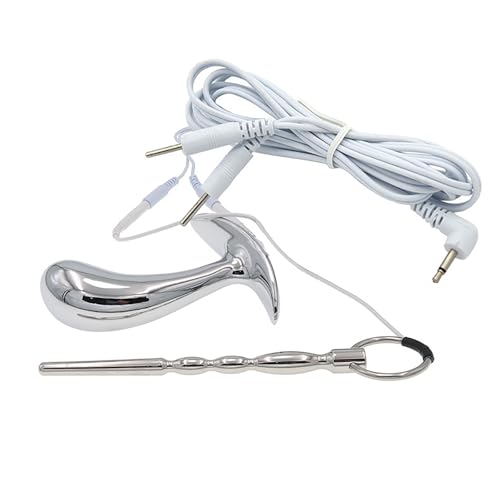 Kutocesy Electroshock Penisplug Anal Plug Set Edelstahl Urethral Anal Dilator Dilatoren Für Männer Prostata Stimulation Sexspielzeuge (M)