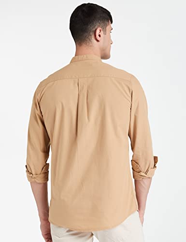 Image of Amazon Brand - Symbol Men's Cotton Shirt | Chinese Collar | Casual | Plain | Full Sleeve | Summer - Regular Fit (Available in Plus Sizes)