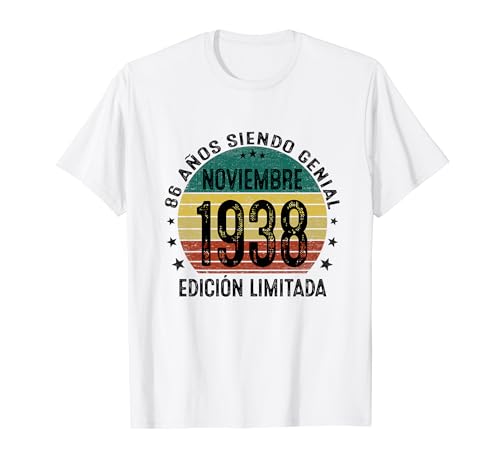 Noviembre 1938 86 Años Cumpleaños Hombre Nacido En 1938 Camiseta
