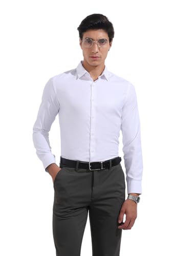 Chemise formelle de style pour homme avec petit col moderne blanc M