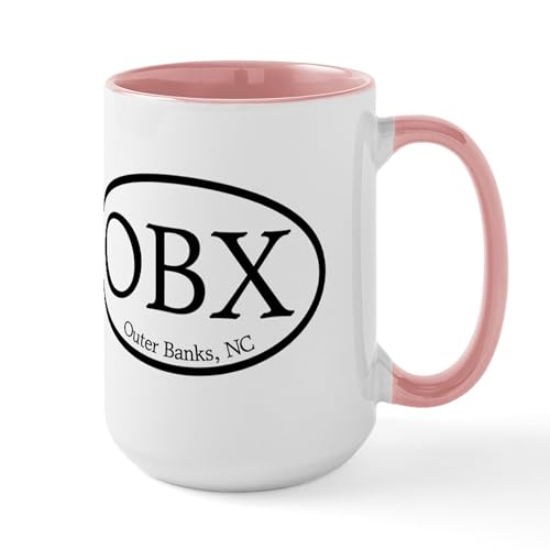 Taza oval grande de cerámica 15 oz blanca miniatura 1