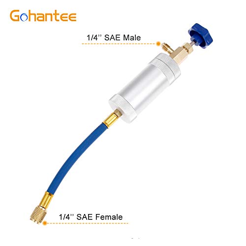 Gohantee R12 AC OIL DYE INJECTOR For R134A R22 2Oz A/C Air Conditioning Injection Tool Female 1/4 Inch Sae X Male 1/4 Inch Sae thumb #2