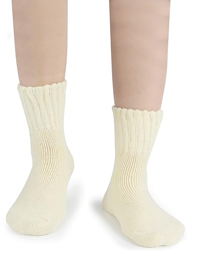 Image of BenSorts Women's Winter Boots Socks Thick Warm Cozy Crew Socks Solid Color Gifts