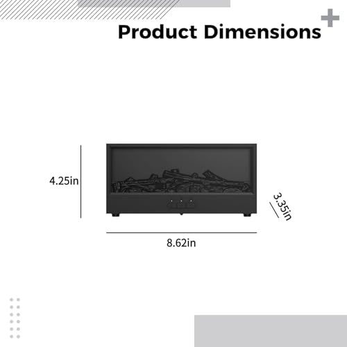 Difusor aromático eléctrico Black 3D Flame Humidificador miniatura 2