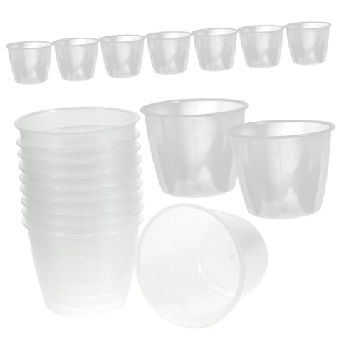 Abaodam 20個 透明目盛り付き米計量カップ 電気炊飯器用交換カップ キッチン調理用計量ツール 耐久性プラスチック製