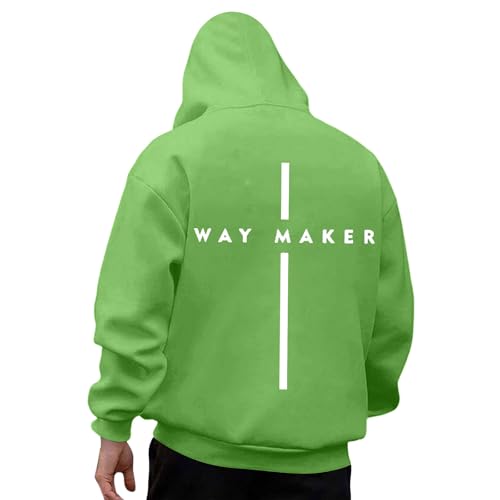Sudaderas con capucha y sudaderas para hombre de manga larga con diseño estampado para ropa informal, actividades al aire libre, comodidad en casa, verde, XL
