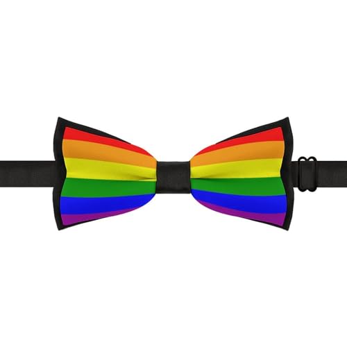 GoasNei Rainbow Pride Flag Bow Tie for Men Adjustable Necktie Funny Tie Neck Ties for Weddings Party