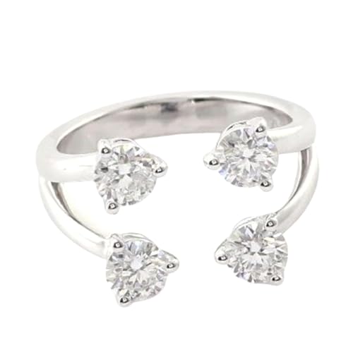 Bague moissanite anti-ternissement en argent massif 925 femme