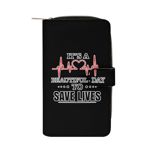 Beautifuls Day To Save Lives Long Wallet for Women Men Purses Coin Pouch Credit Card Holder Organizer