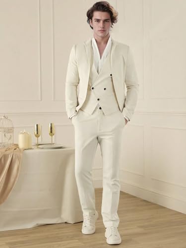Mens 3 Piece Tuxedo Slim Fit Wedding Suit Set Business Casual Suits Dinner Party Prom Suit for Men2