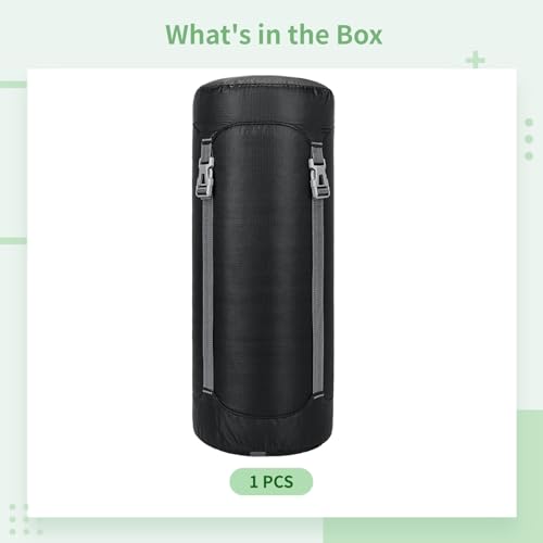 18 L Compression Sack with Lid, Waterproof Ripstop Nylon Stuff Sack for Sleeping Bag, Jacket, and Outdoor Gear, 9.4X21.7