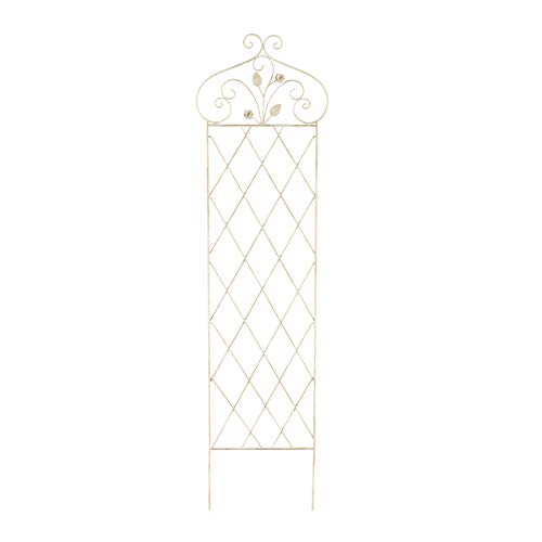 Garden Trellis- for Climbing Plants- 63 Decorative Lattice Metal Panel- for Vines, Roses, Vegetable Plants & Flowers by Pure Garden (Antique White)