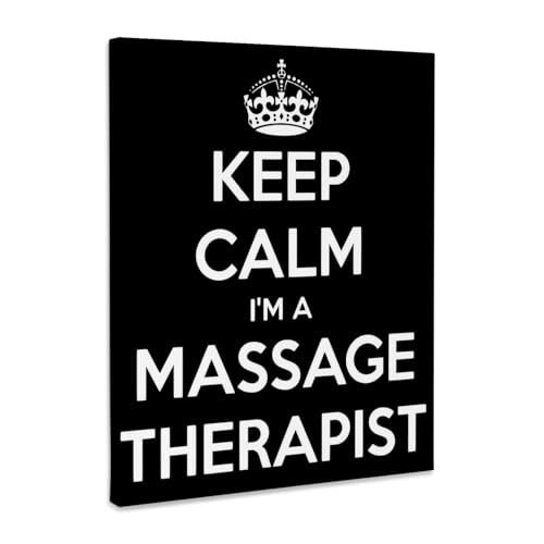 3dRose Keep Calm I Am A Massage Therapist White Text Museum Grade Canvas Wrap 16x20