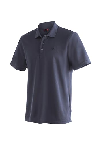 Maier Sports Ulrich, Herren Poloshirt, Leichtes Piqué-Funktionspoloshirt für Wandern und Freizeit, dryprotec Technologie, Atmungsaktiv, NFC-Chip für einfaches Recycling, Dunkelblau, XL