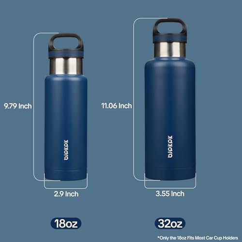 Image of BJPKPK Insulated Water Bottle 18OZ Stainless Steel Water Bottle with Handle Double Walls Vacuum Insulated BPA Free Flask, Dark Blue
