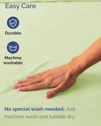 Image of Extra Deep Flex Top Split Head King Fitted Sheet - Hotel Luxury Single Fitted Sheet Only - Easily Fits 18 inch to 24 inch Mattress - Ultra Soft, Wrinkle Free w /Extra Deep Pockets - Light Sage Green