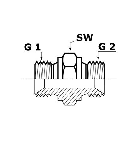 Raccordo idraulico con riduzione dritta 1/4"-1/2".