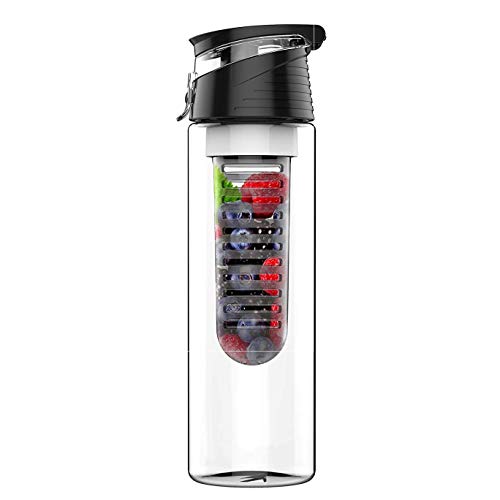 Yacht Fruit Infuser Water Bottle with Infusion Unit, Detox Black, 800ML Yacht Fruit Infuser Water Bottle with Infusion Unit, Detox Black, 800ML