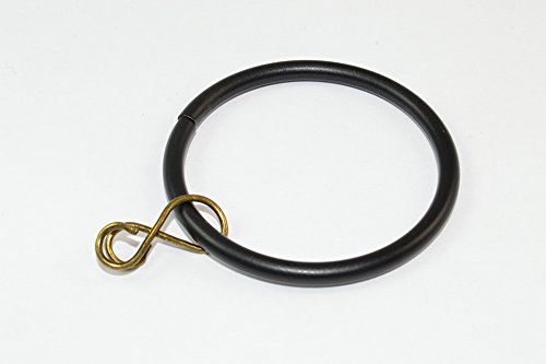 48 x Curtain Drape Pole Rod Rings Loose Eye Black Steel ID 42mm - OD 49mm