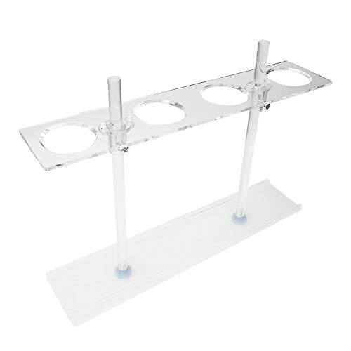 Cikonielf Soporte de Embudo de plexiglás 4 Agujeros Soporte de Estante de Embudo de Vidrio de Altura Ajustable para fijación de experimentos de Laboratorio Escolar